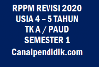 RPPM TK A / PAUD Umur 4-5 Tahun Semester 1